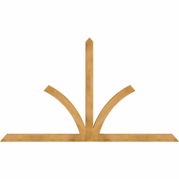 Ekena Millwork Richland Rough Sawn Timber Gable Bracket, Western Red Cedar, 96"W x 56"H x 4"D x 4"F, 14/12 Pitch GBW096X56X0404RIC00RWR - main